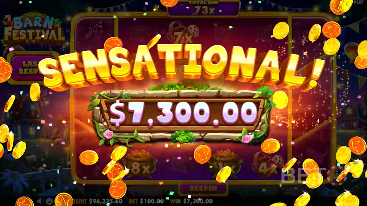 Get extraordinary wins by using the Money symbol with a random multiplier 
