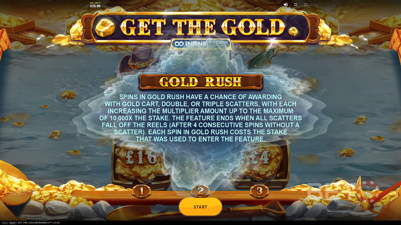 Land 3 or more Gold Cart Scatters to begin the Golden Rush hour