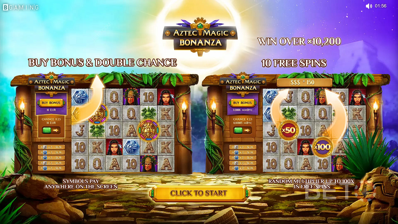 Enjoy Buy Bonus, Double Chance, and Free Spins in Aztec Magic Bonanza