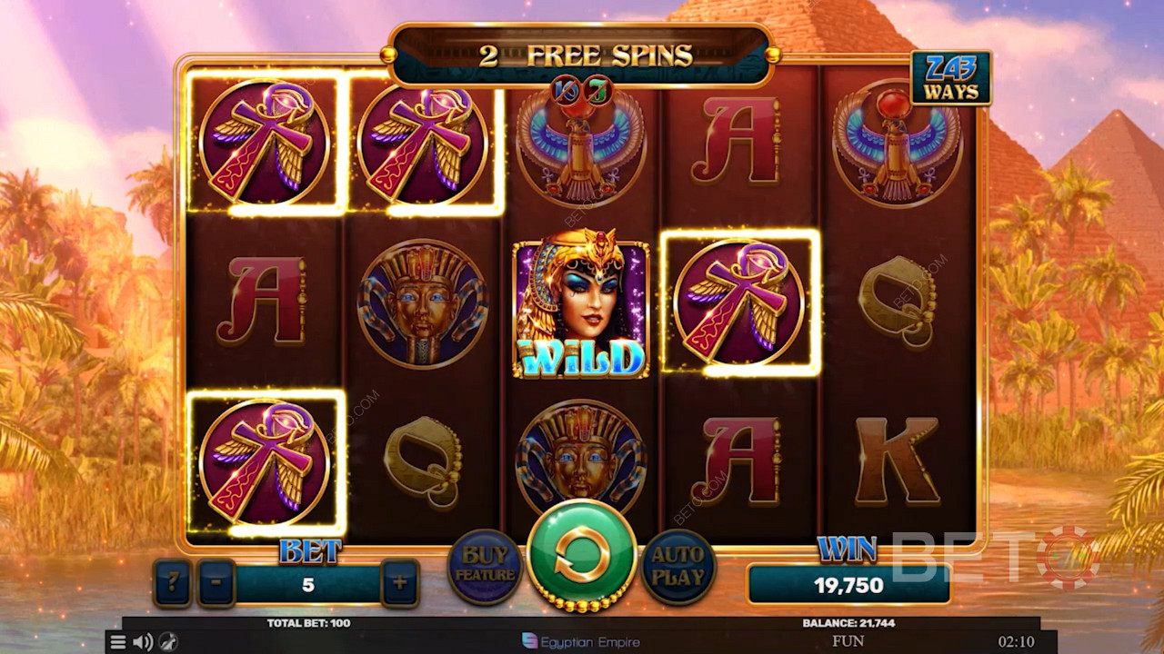 The Cleopatra Wild is your ticket to forming consecutive win combos here