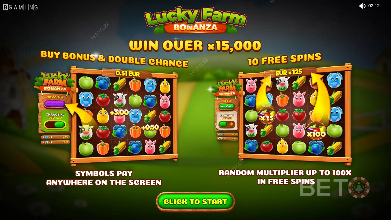 Enjoy Multipliers, Double Chance, and Free Spins in the Lucky Farm Bonanza  casino game