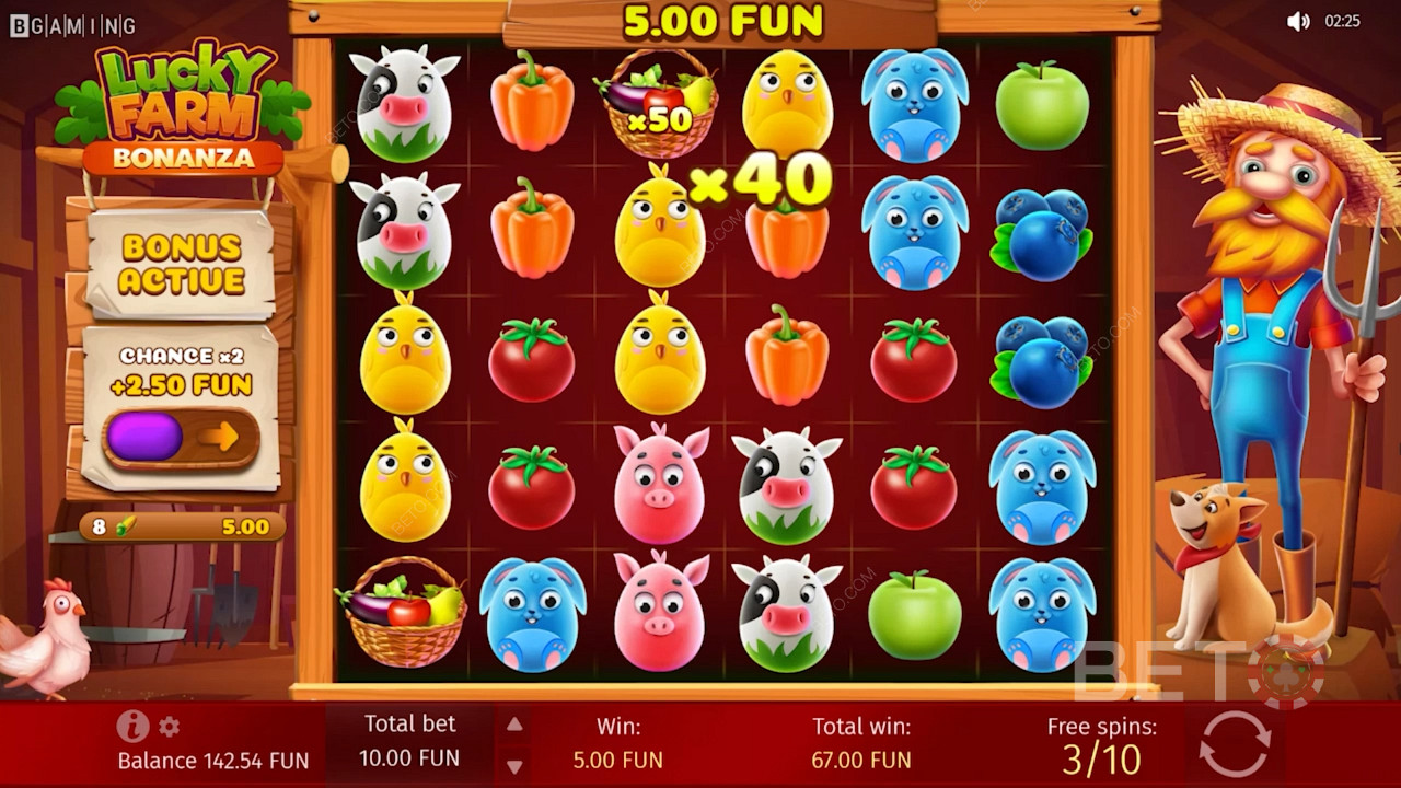 Enjoy Multipliers in Free Spins in the Lucky Farm online slot