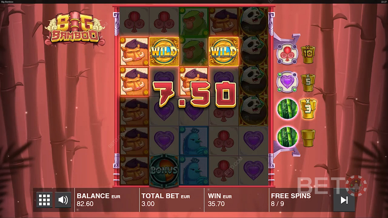 Enjoy the highest potential in the Free Spins in the Big Bamboo slot machine