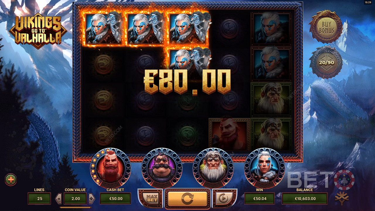 Get wins with Viking symbols and collect rage points