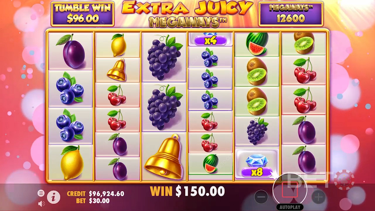 Enjoy cascading reels with the Tumble Win feature to form consecutive win combos