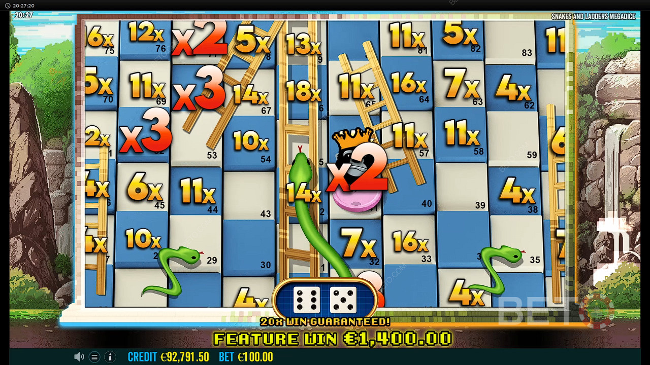 Win big in Snake and Ladders Megadice Free Spins