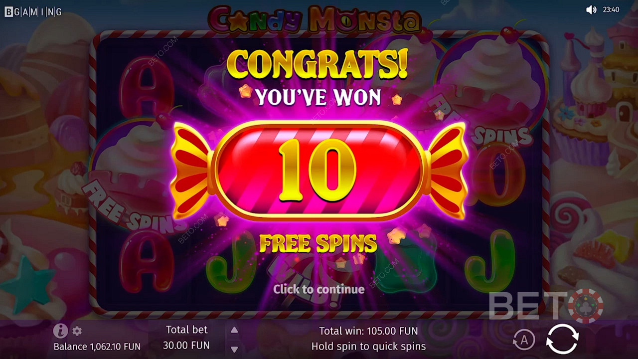Re-trigger the Free Spins mode and get additional ten Free Spins each time