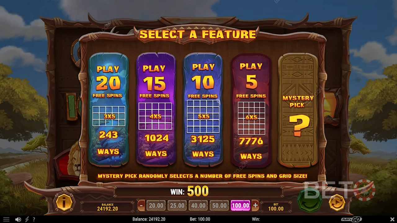 Choose the type of Free Spins you want