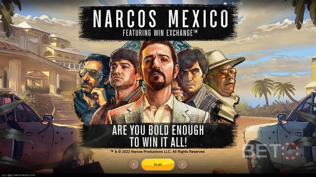 Enter the world of Narcos Mexico and enjoy massive wins