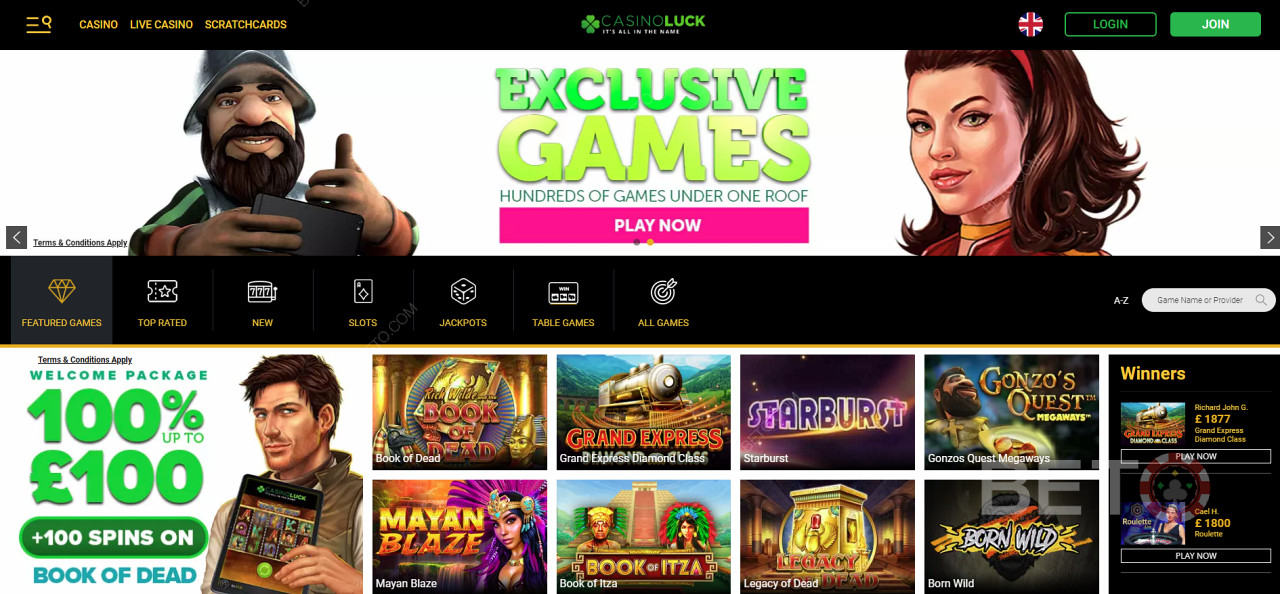 CasinoLuck Casino with Exlusive Slot Games