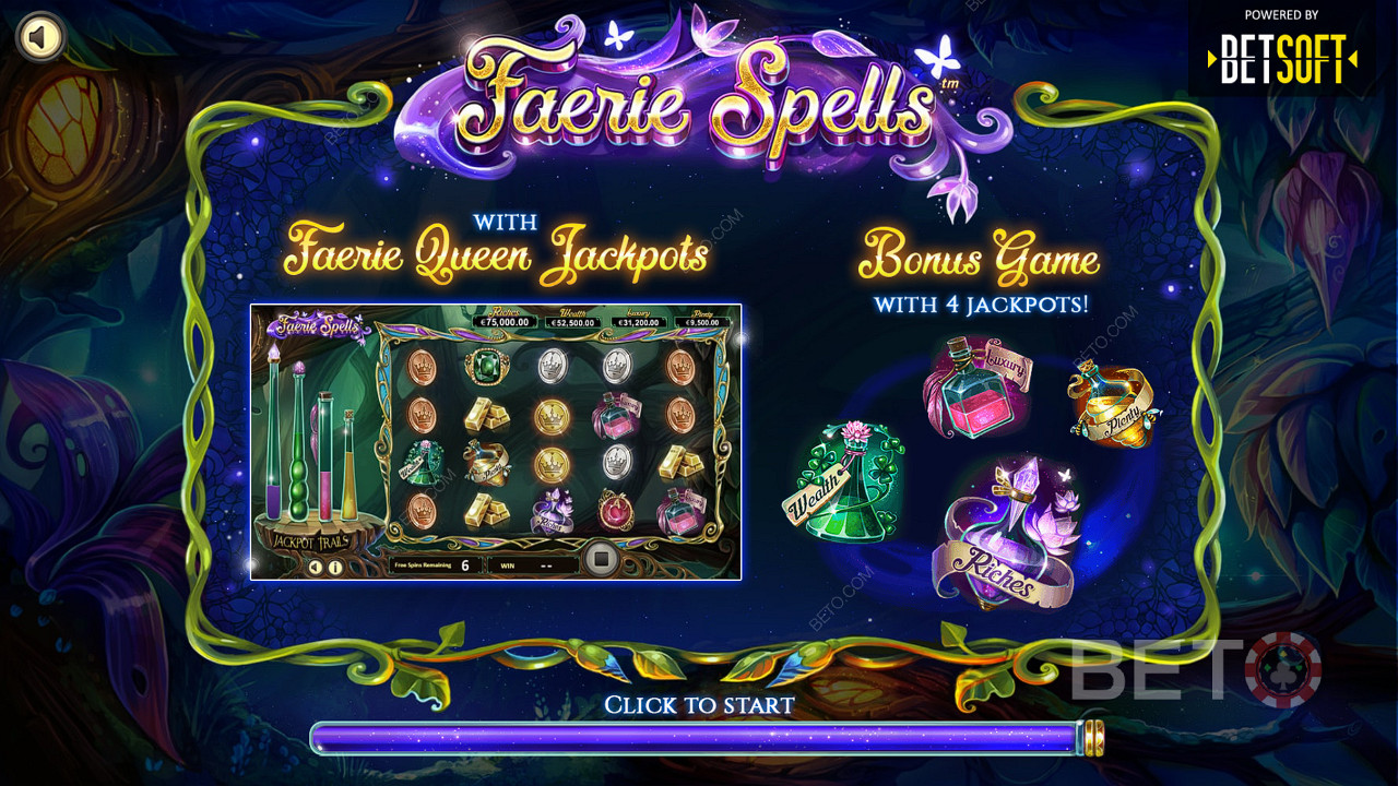 Get a chance to win 4 insane Jackpots in the Faerie Spells slot