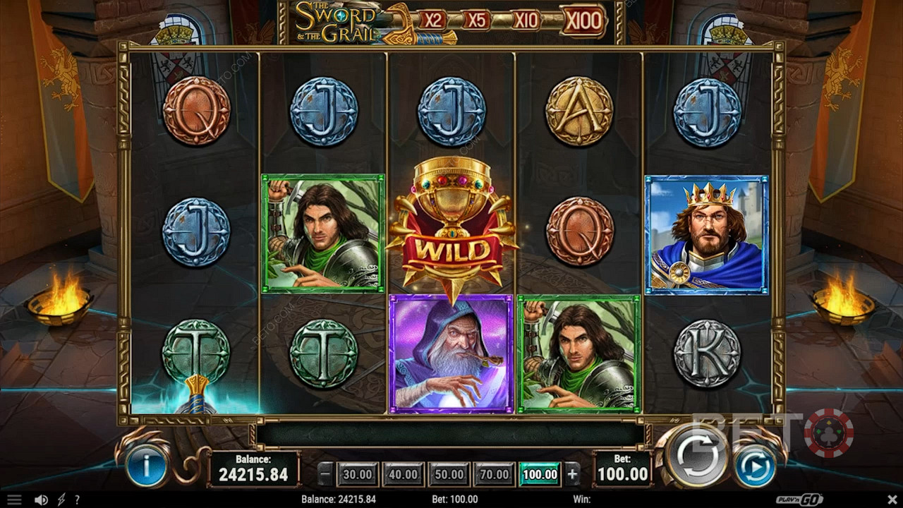 Plenty of interesting characters are seen in The Sword and The Grail online slot