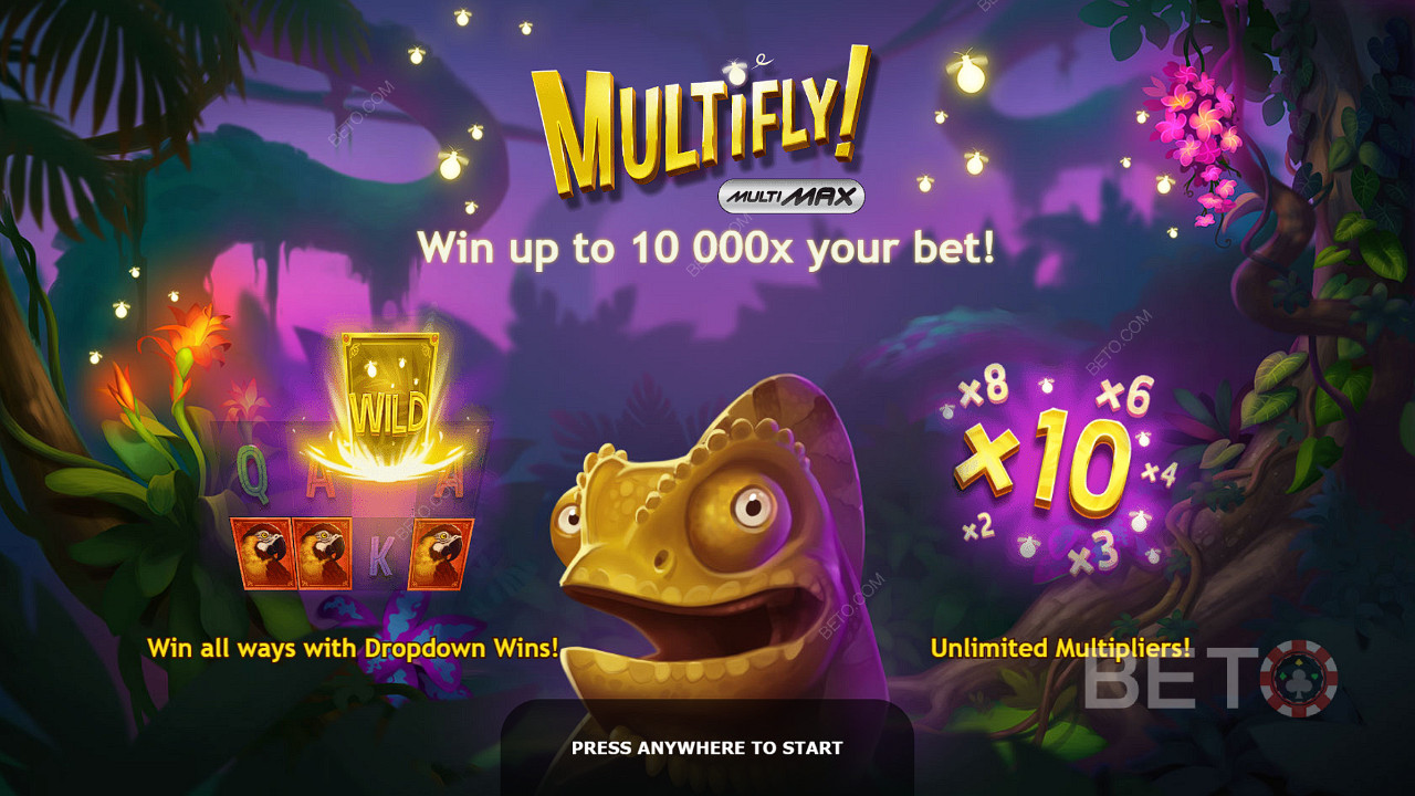 Win up to 10,513x of your bet in the MultiFly slot