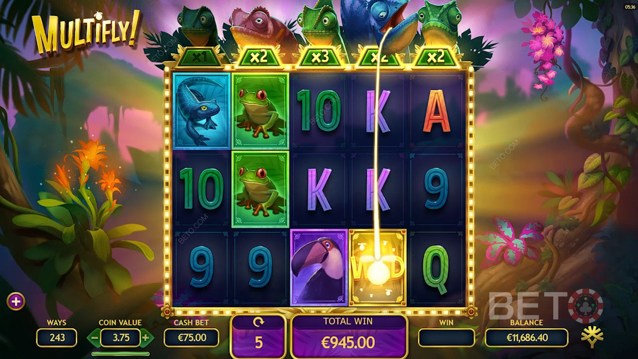The Multipliers do not reset during the Free Spins