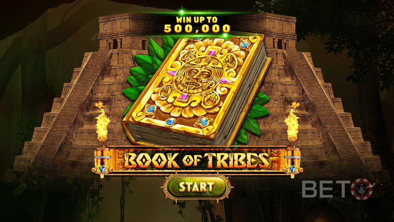 Win up to 5,000x of your stake in the Book of Tribes online slot