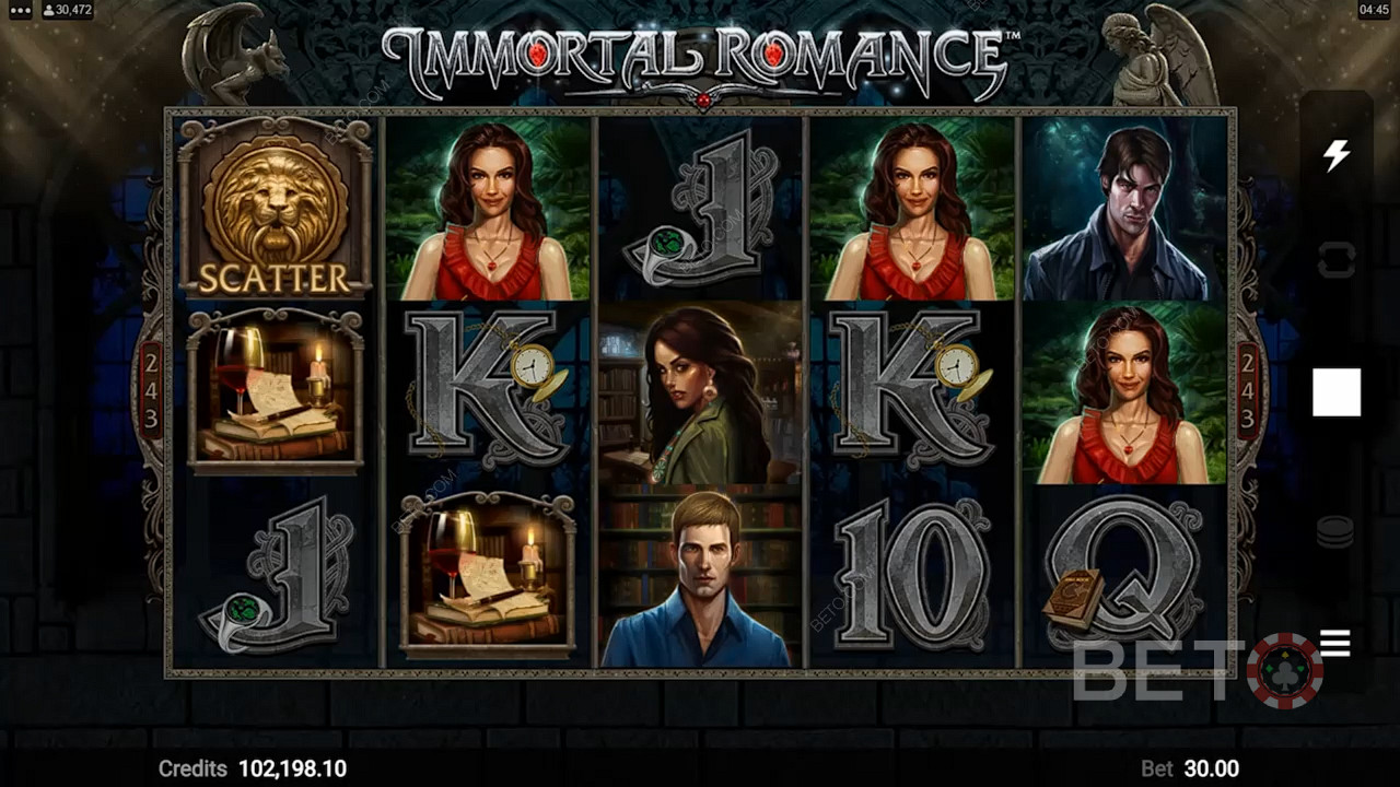 Enjoy a classic theme and outstanding features in the Immortal Romance slot machine