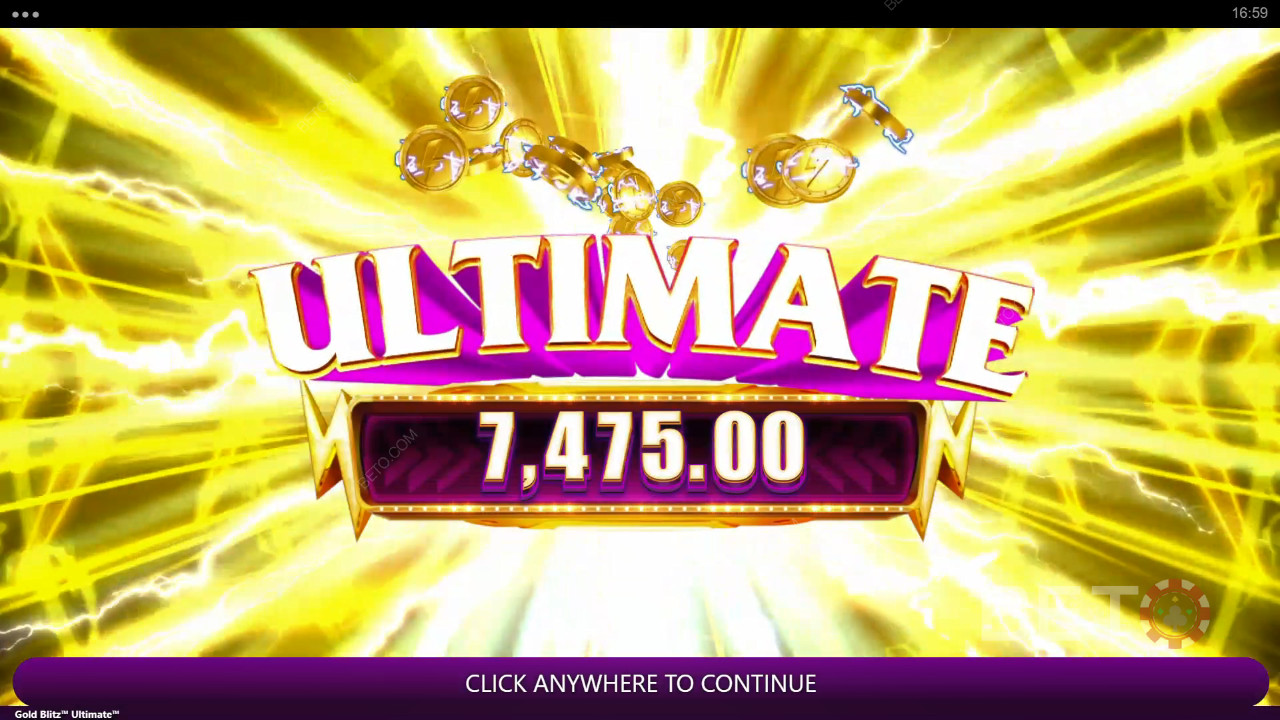 Win 2,500x Your bet in the Gold Blitz Ultimate Slot Machine!