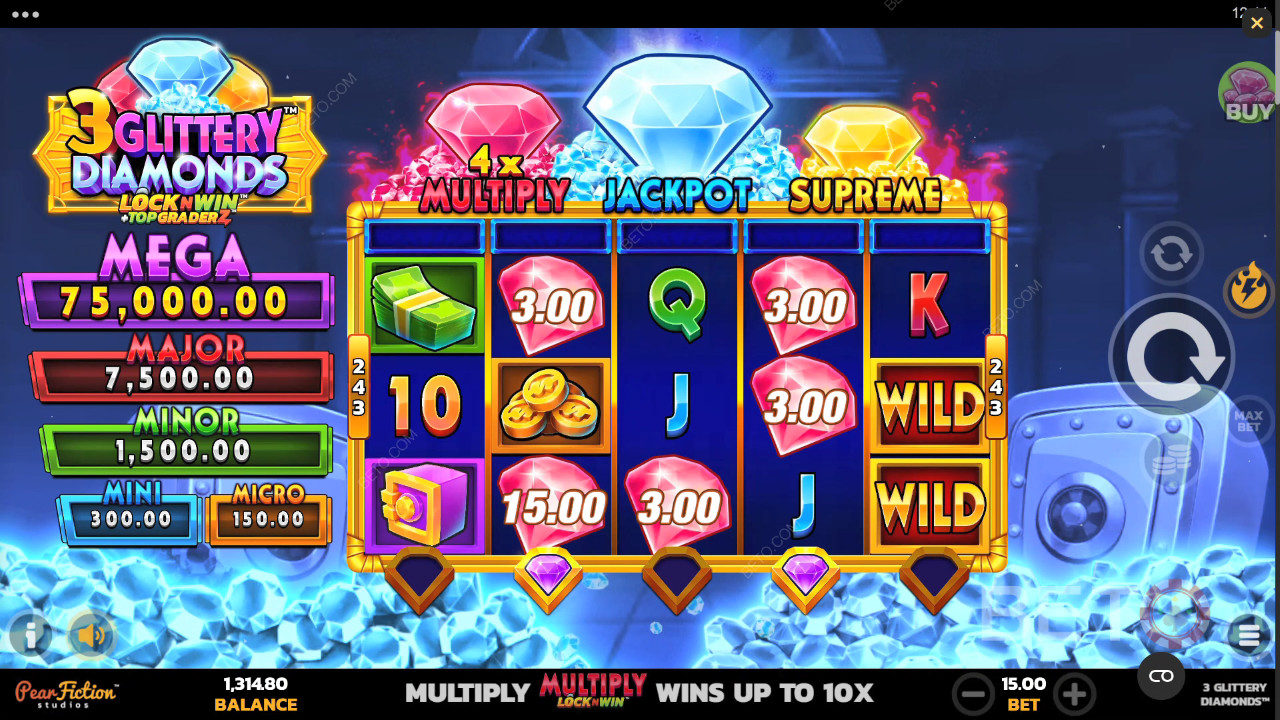 3 Glittery Diamonds Free Play