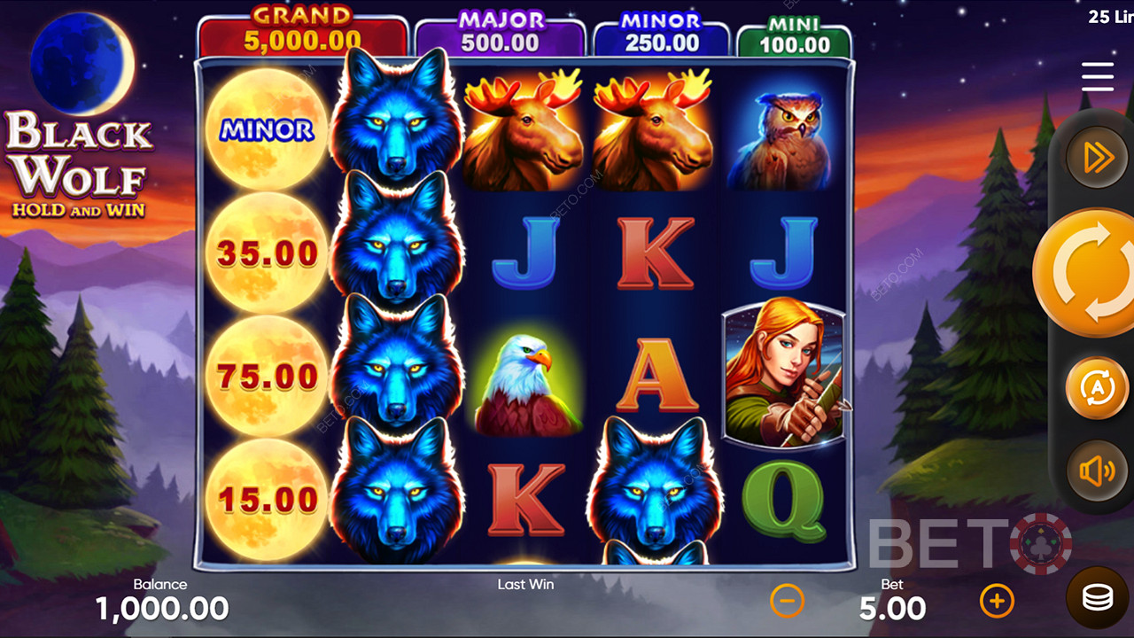 Hunt down real cash prizes in the majestic jungles of the Black Wolf Slot Game