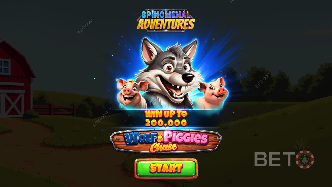 Win 2,000x Your bet in the Wolf & Piggies Chase Video Slot!