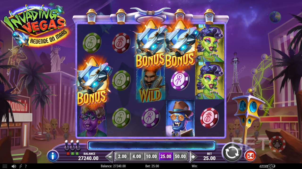 Invading Vegas Revenge on Mars Review by BETO Slots