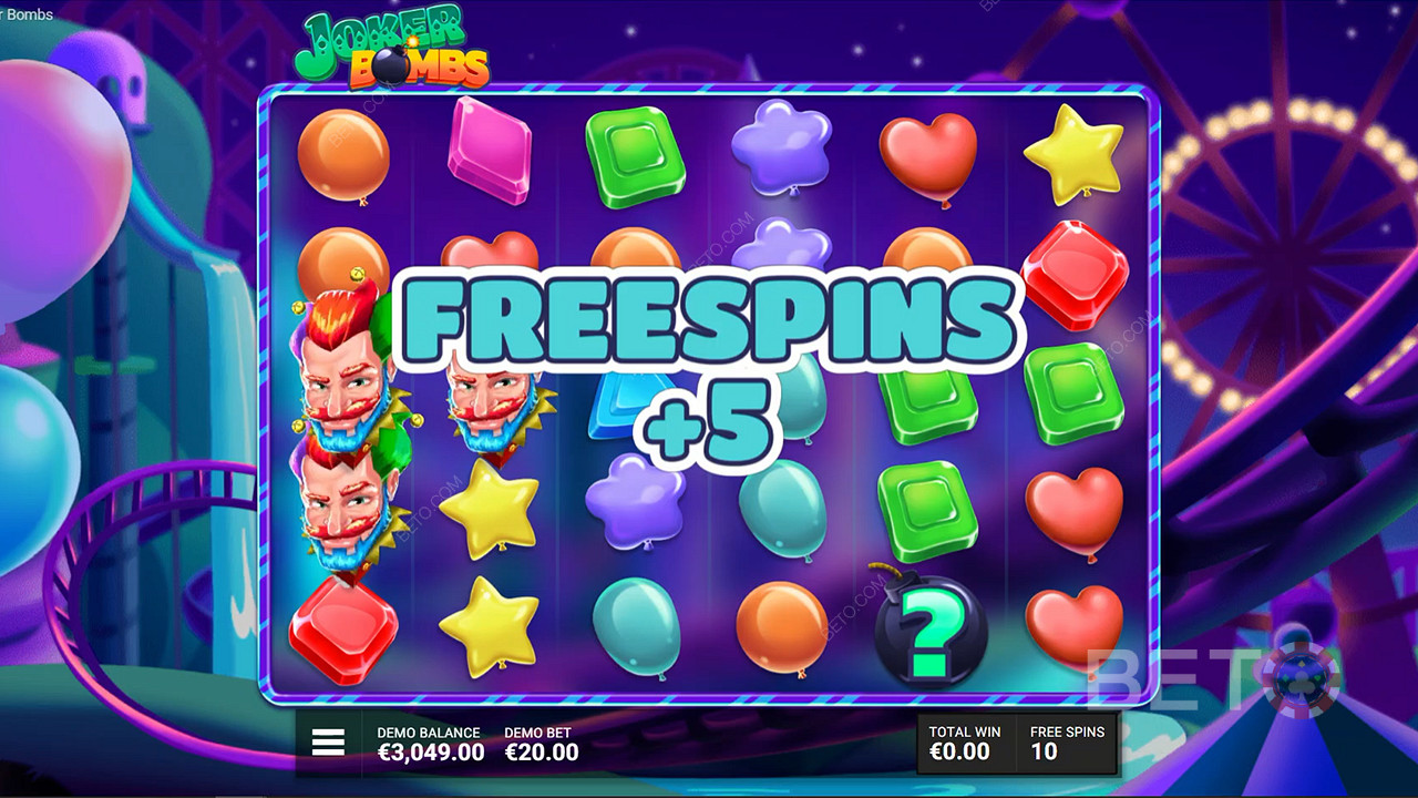 Land three Free Spins symbols to trigger five extra Free Spins