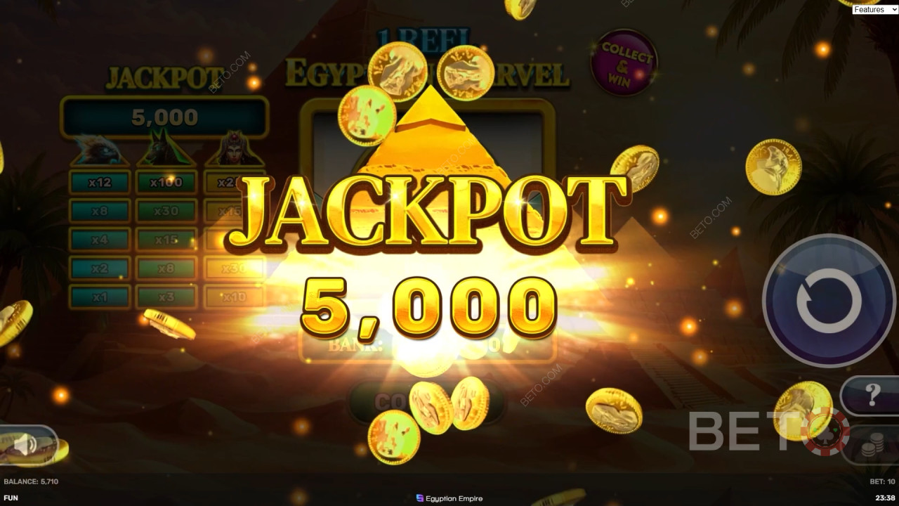 Win 500x Your bet in the 1 Reel - Egyptian Marvel Video Slot!