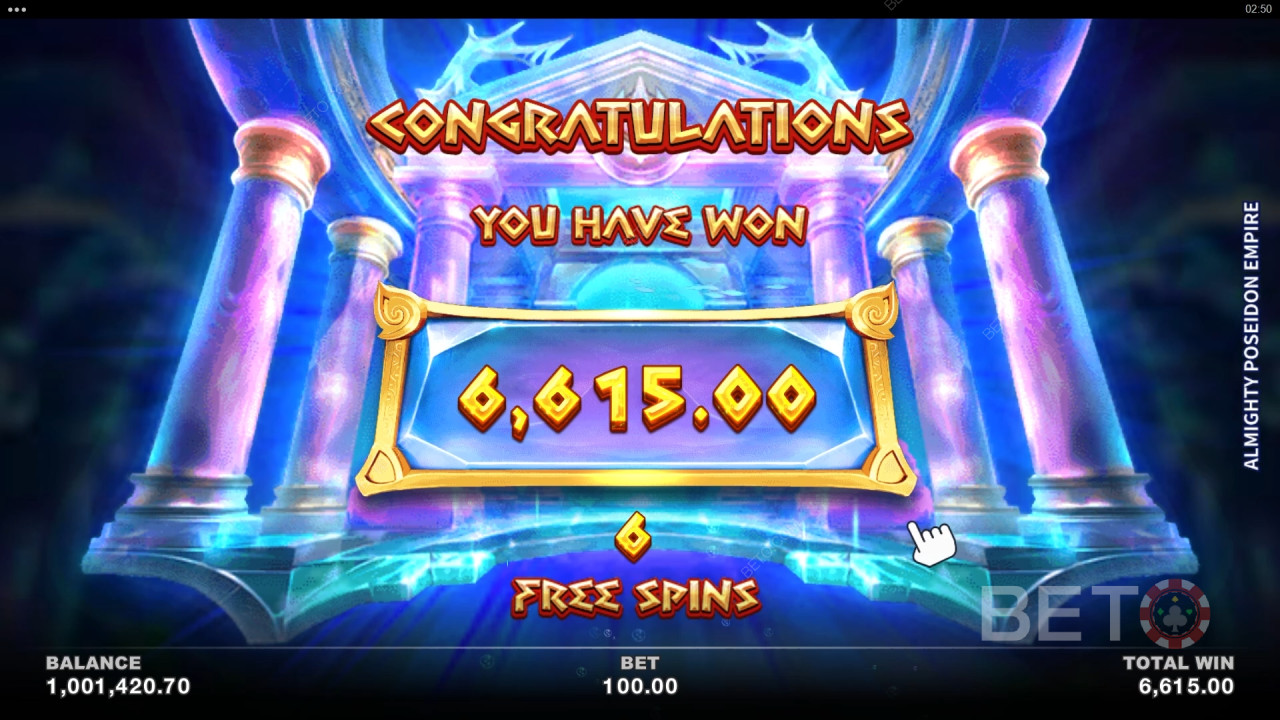 Win 2,500x Your bet in the Almighty Poseidon Empire Online Slot!
