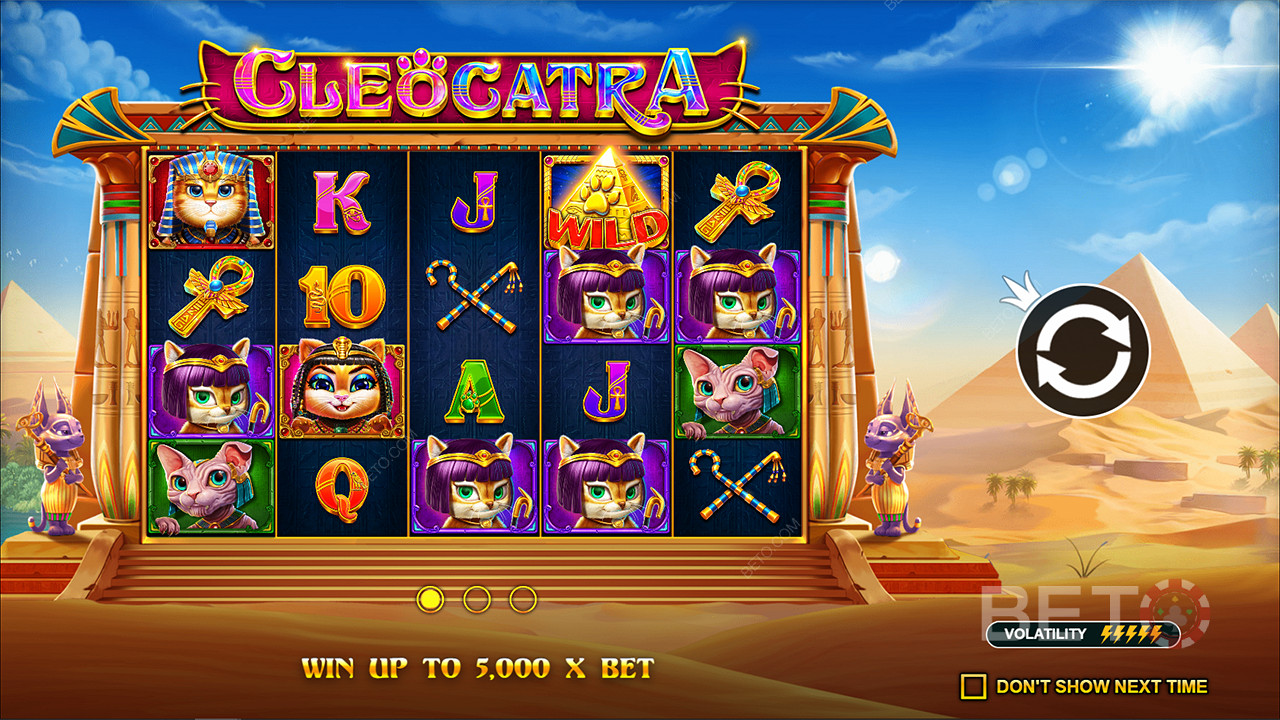 Win up to 5,000x of your bet in Cleocatra online slot