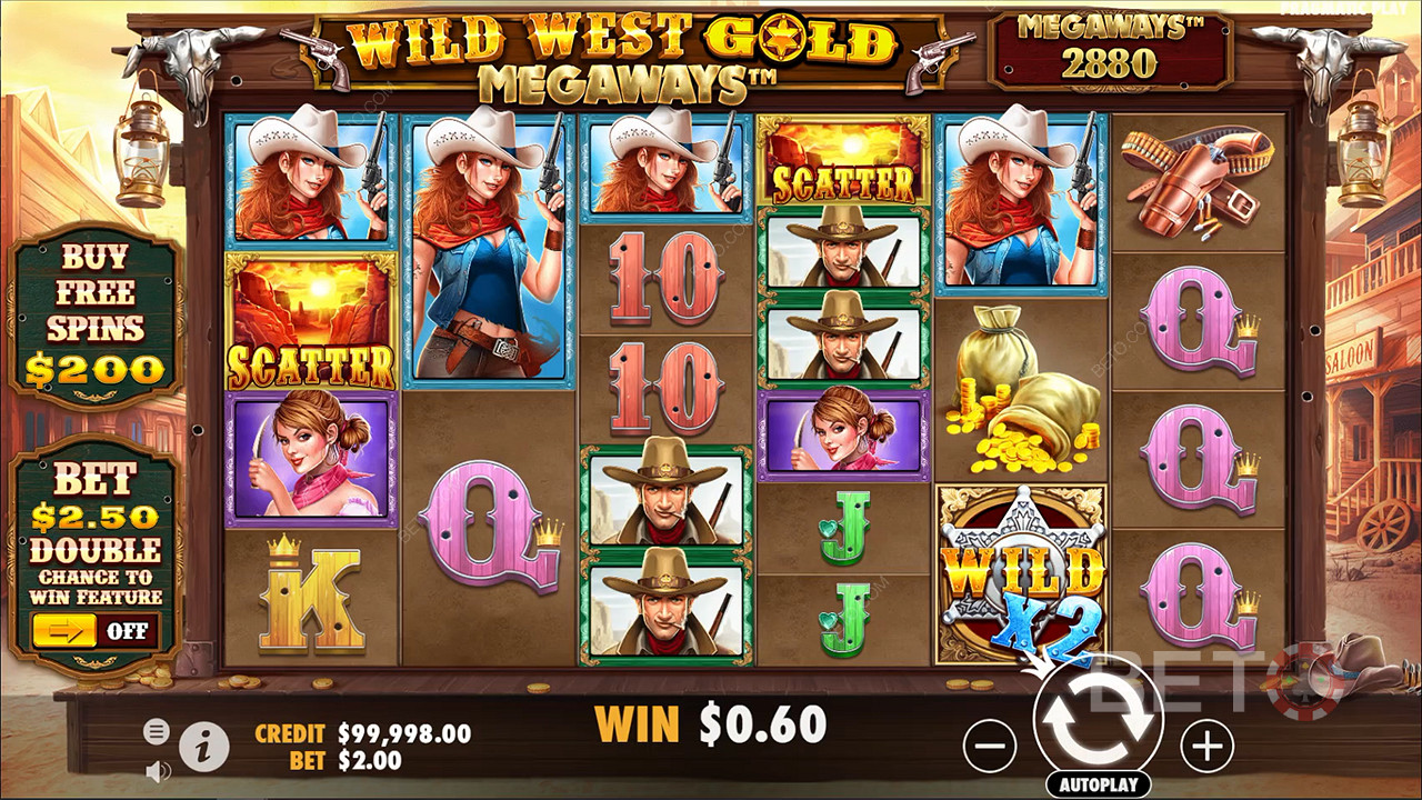 Enjoy endless possibilities with the Megaways mechanic in the Wild West Gold Megaways slot