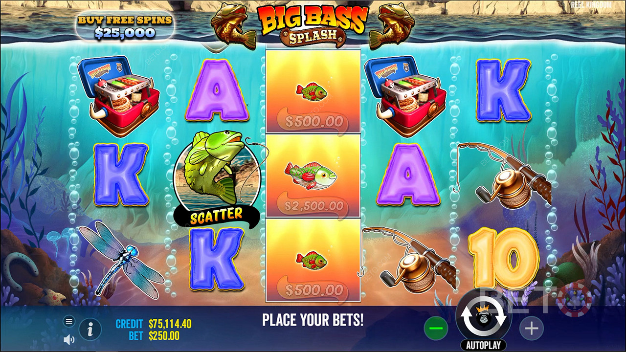 Enjoy the familiar fishing theme with new features in the Big Bass Splash slot