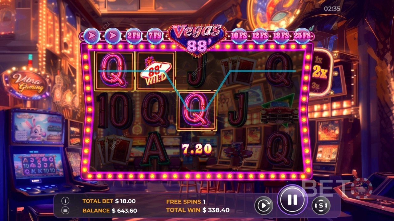 Win 2,600x Your bet in the Vegas 88 Video Slot!