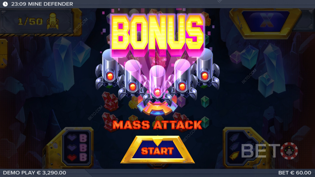 Win 10,000x Your bet in the Mine Defender Slot!