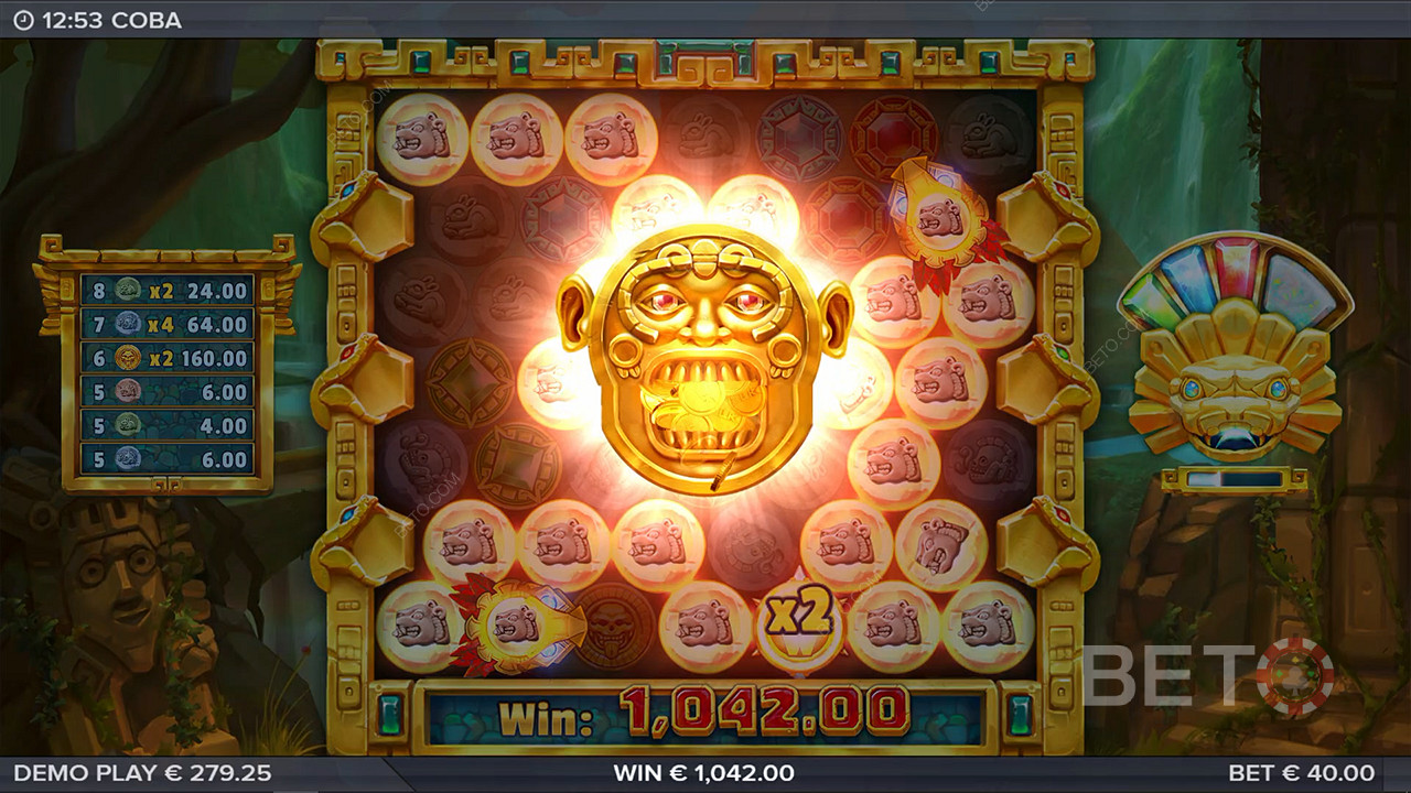 Voyage to the central America and Use the snakes to create easy wins in the Coba slot game