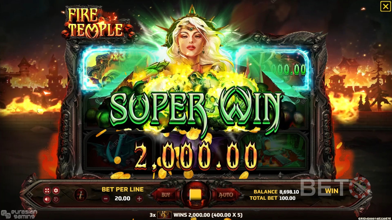 Win 3,000x Your bet in the Fire Temple Online Slot!