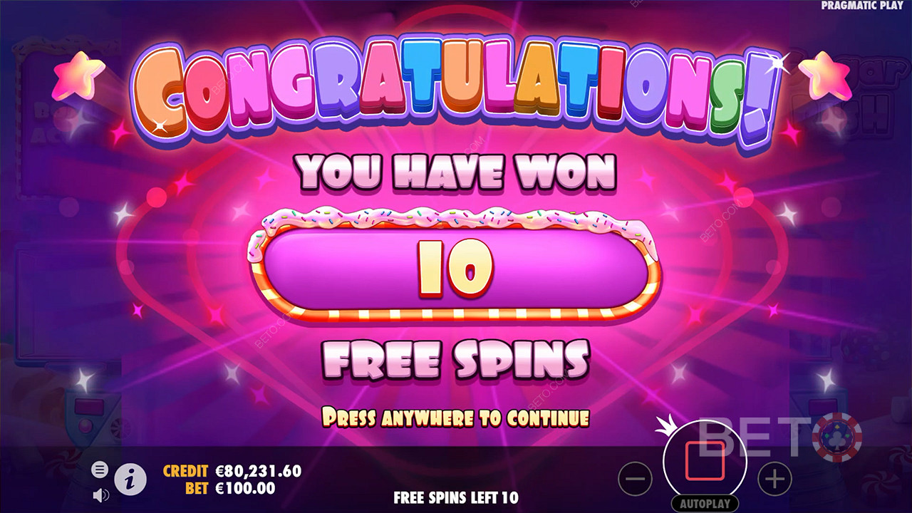 Obtain up to 30 Free Spins with each trigger of the Free Spins feature