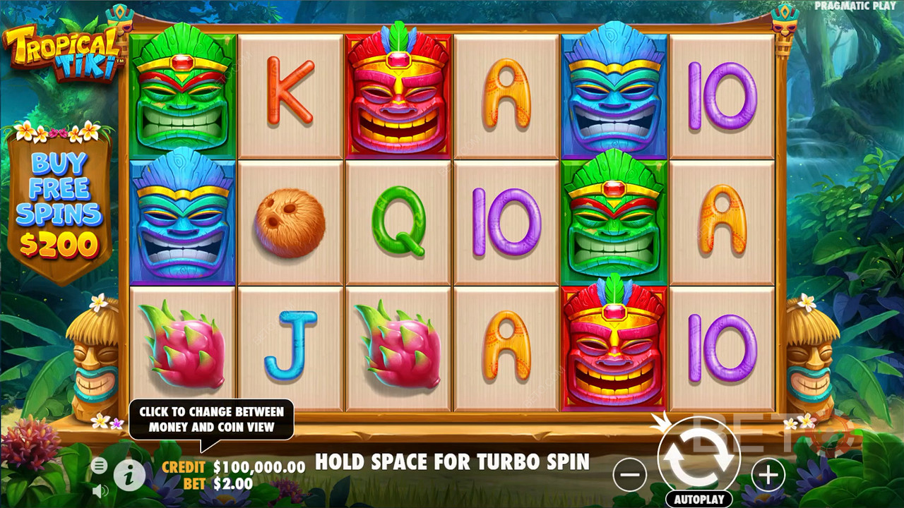 This slot game features an above-par RTP rate of 96.43% and uses a high-volatility model