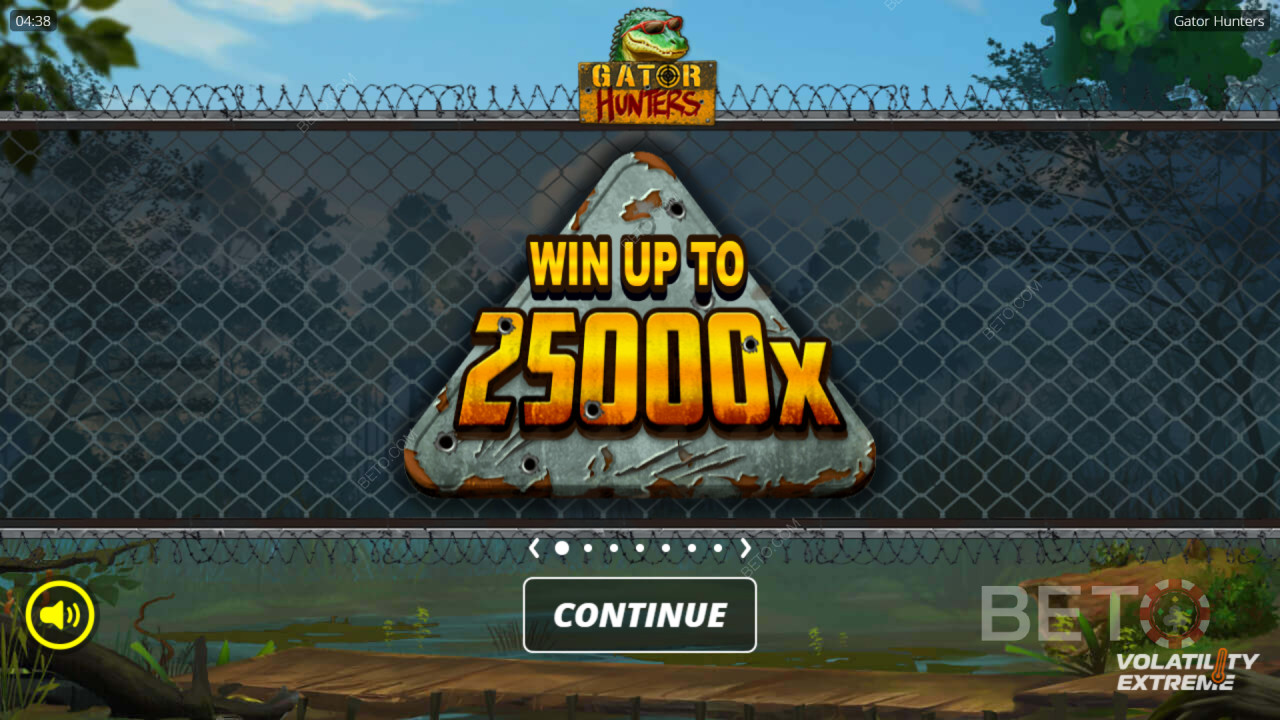 Win 25,000x Your bet in the Gator Hunters Slot!