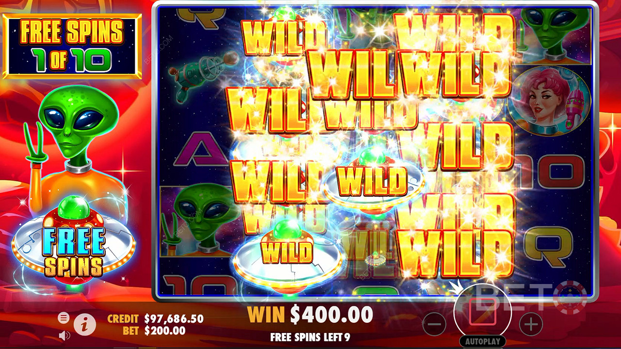 More Stacked Wilds on the middle reels appear in the Free Spins