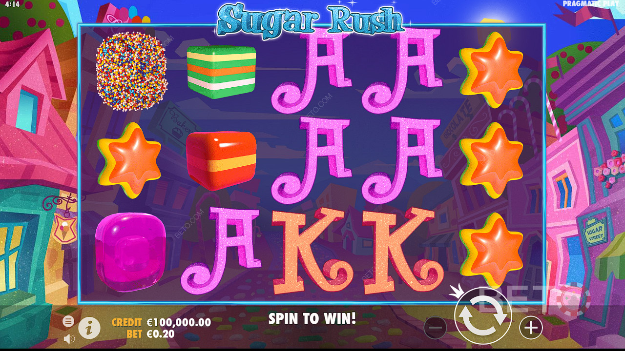 Enjoy a sweet and beautiful theme! Play Sugar Rush slot machine today at BETO!