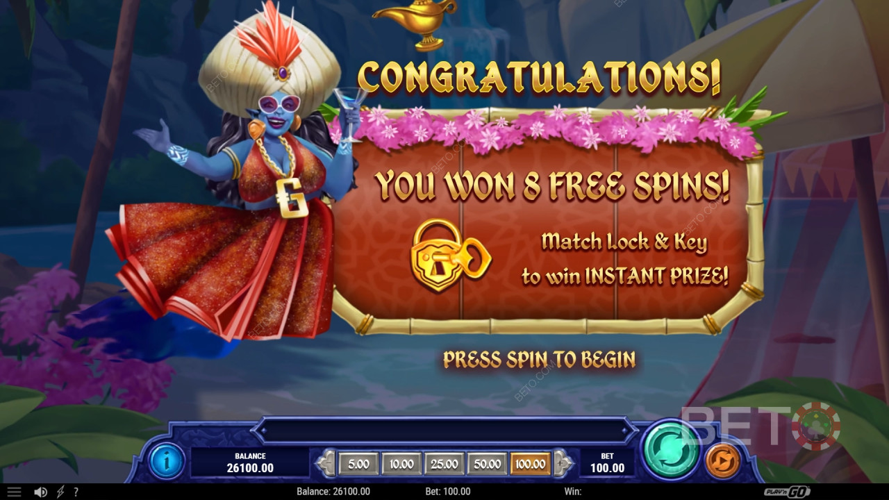 Win 1,234x Your bet in the 1001 Mystery Genie Fortunes Slot!
