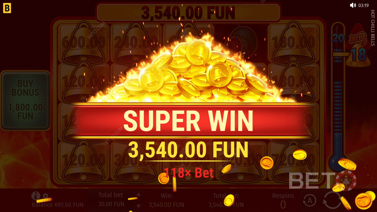 Win 5,000x Your bet in the Hot Chilli Bells Slot Online!