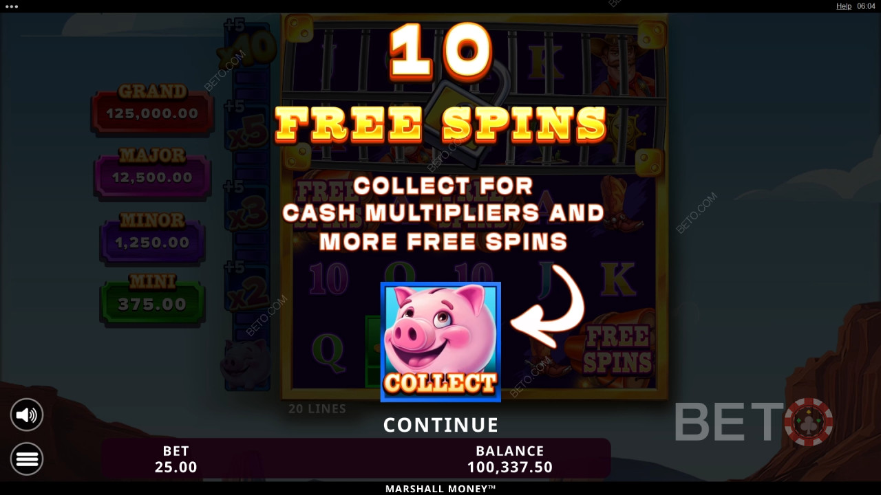 Win 15,472x Your bet in the Marshall Money Slot!
