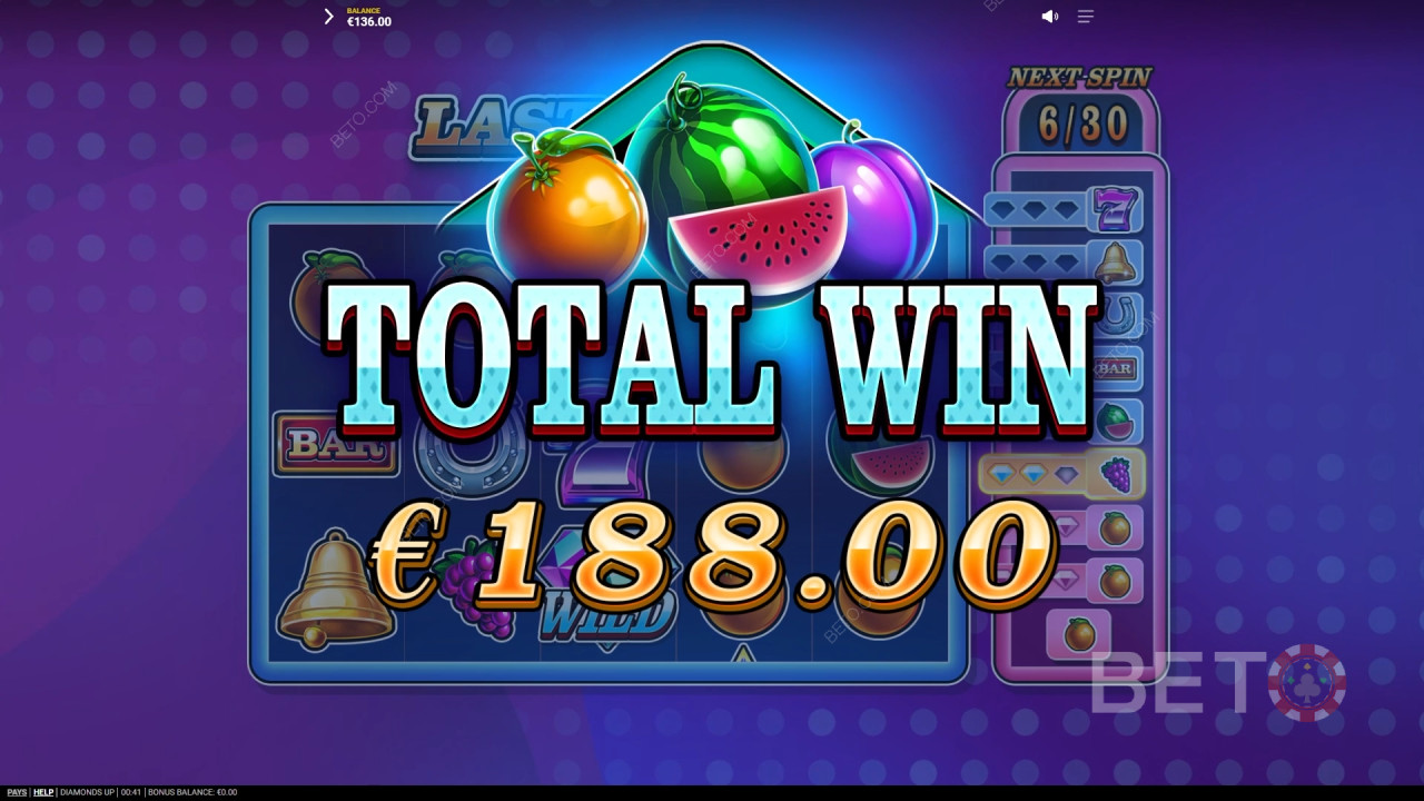 Win 20,000x Your bet in the Diamonds Up Video Slot!
