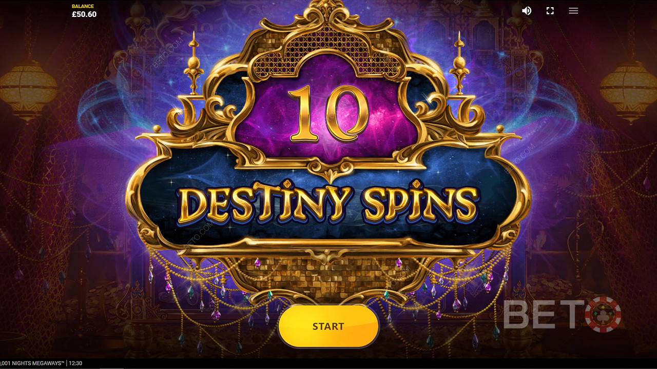 4 Scatters will grant you 10 Destiny Spins