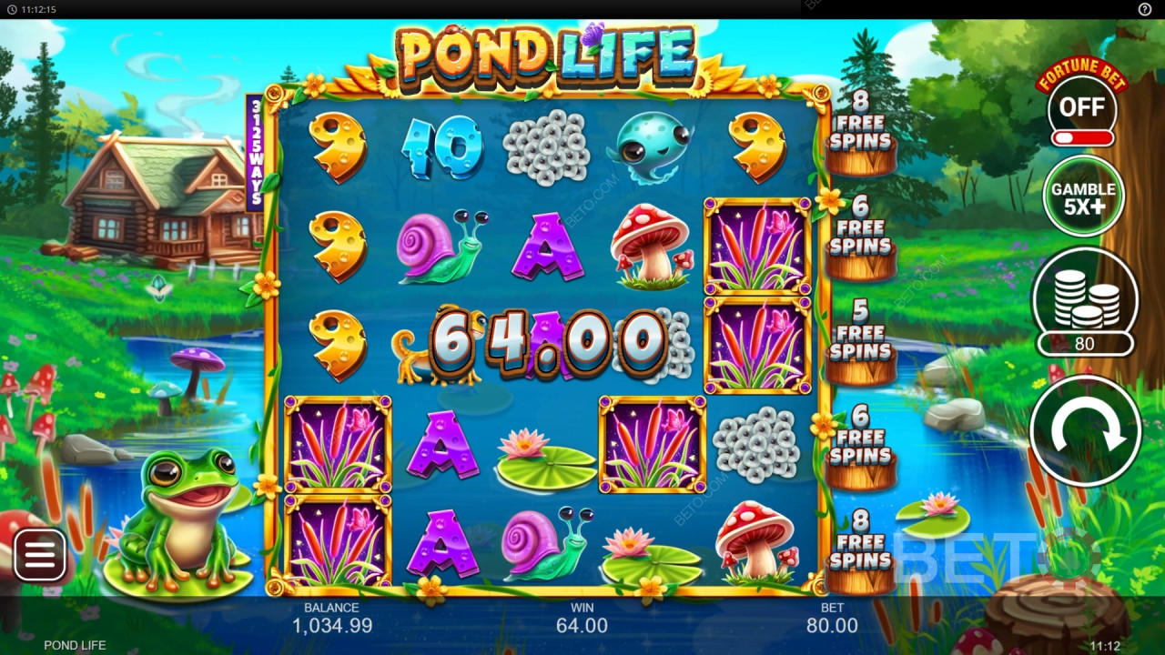 Win 5,000x Your bet in the Pond Life Online Slot!