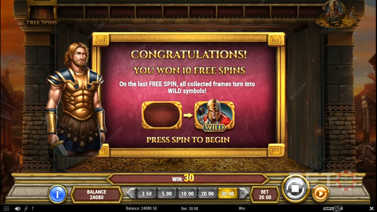 Collect several frames during the Free Spins to win big