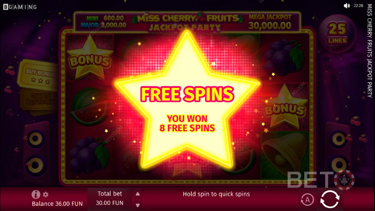 Land the Scatter symbol at least three times on the grid to trigger the Free Spins feature