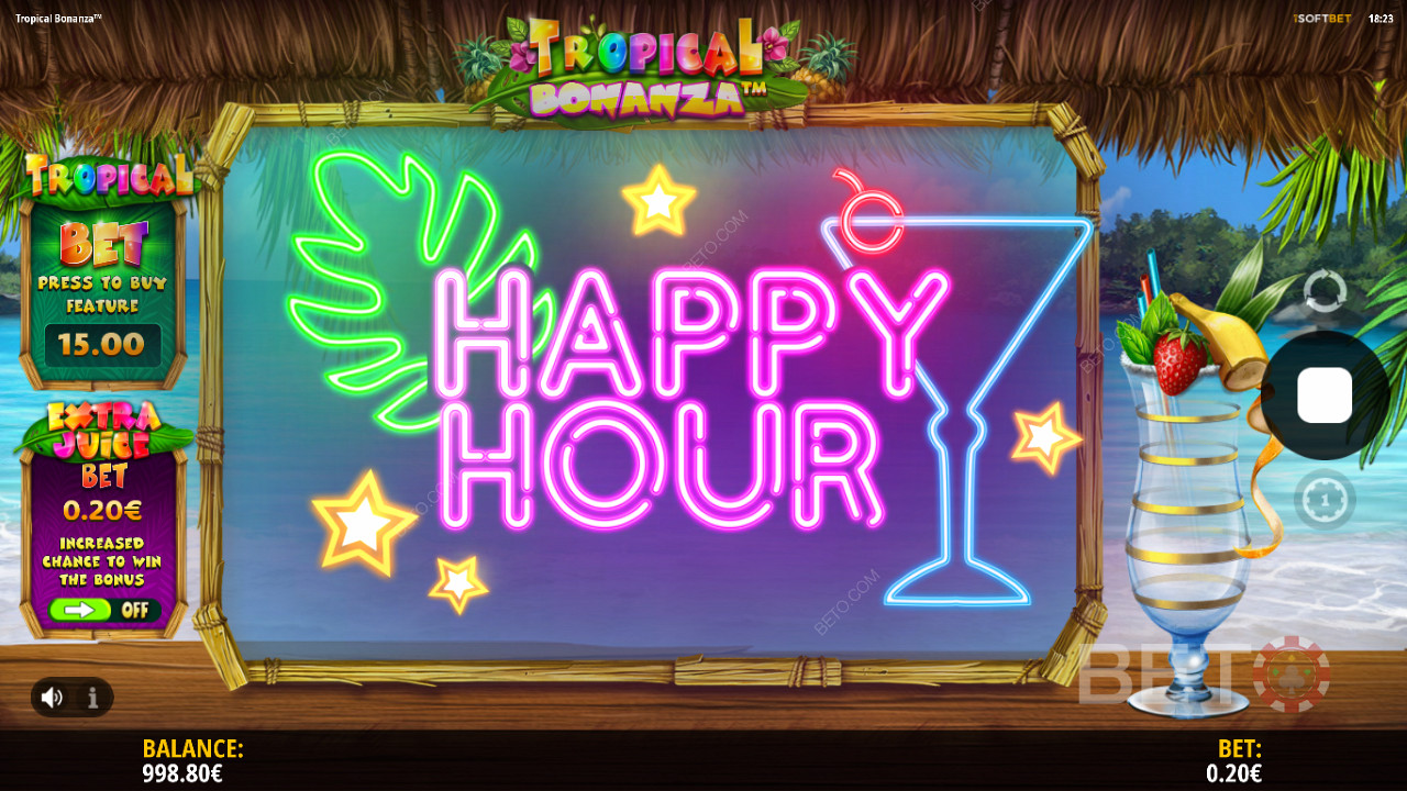 Happy Hour Modifiers will award you Multipliers or help trigger Free Spins