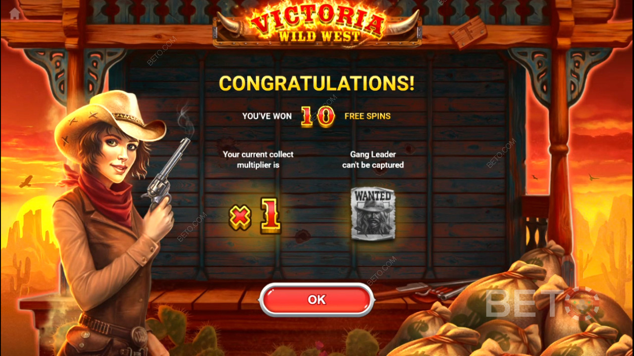 Unlock the Free Spins mode with Victoria & earn 10 Free Spins alongside exclusive bonuses